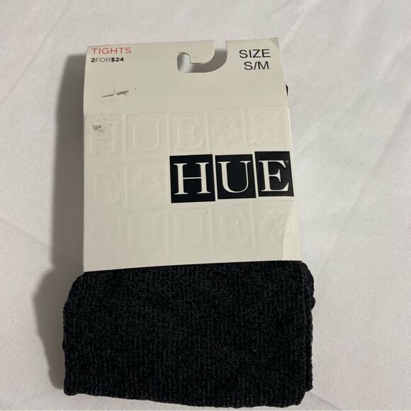 Hue Women’s Flecked Opaque Control Top Tights Almost Black size S / M - Picture 1 of 3